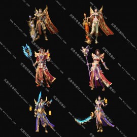 【22045】人物角色选择6款人物登录界面UI